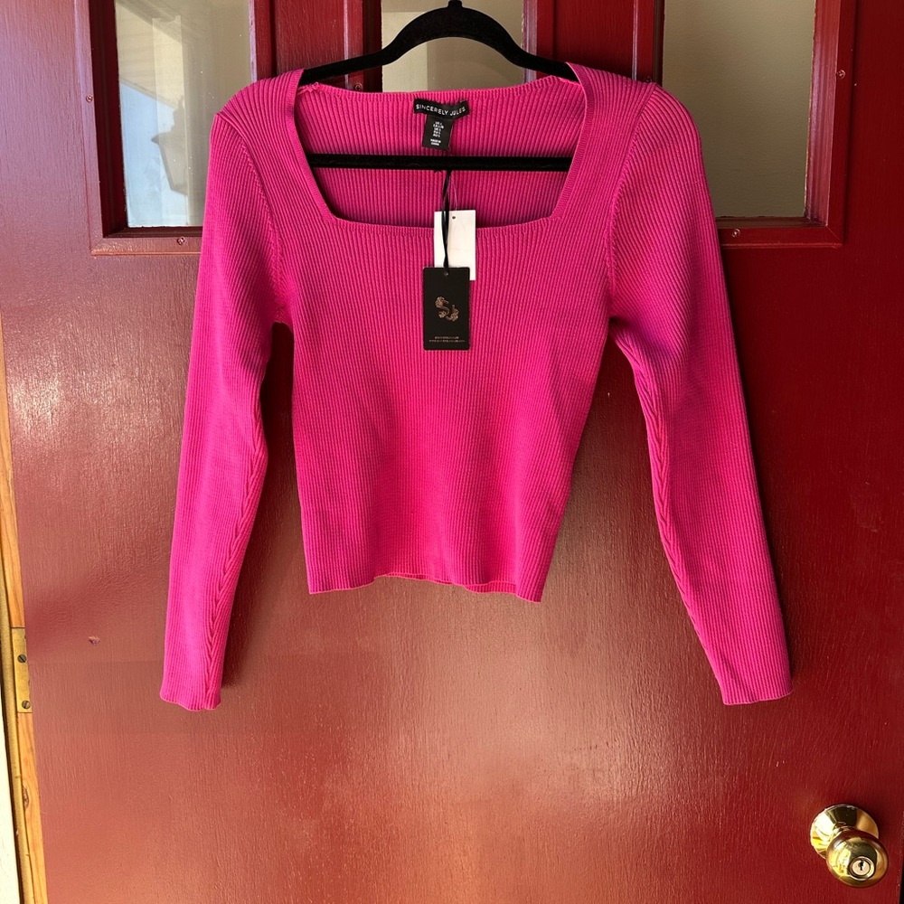 Sincerely Jules Vibrant Pink Knit Top